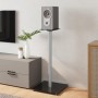 Soportes de altavoces 2 uds vidrio templado plata negro 1 pilar de , Soportes para altavoces - Ref: Foro24-51816, Precio: 76,...