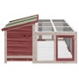Conejera de madera maciza de pino moca 144x123x67,5 cm de , Jaulas y habitáculos para animales pequeños - Ref: Foro24-172281,...