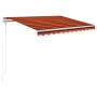 Toldo automático LED sensor de viento naranja marrón 350x250 cm de vidaXL, Toldos - Ref: Foro24-3068895, Precio: 488,15 €, De...