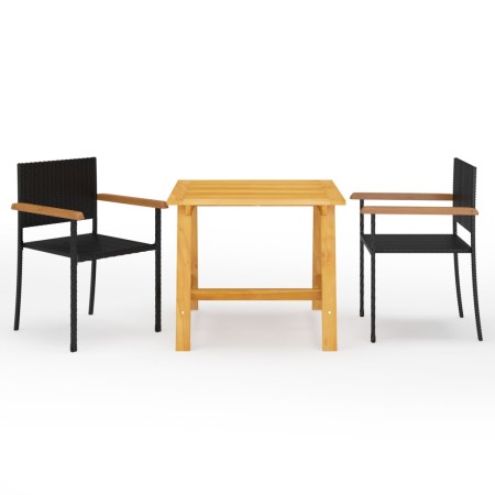 Juego de comedor para jardín 3 piezas negro de vidaXL, Conjuntos de jardín - Ref: Foro24-3068708, Precio: 221,37 €, Descuento: %