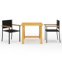 Juego de comedor para jardín 3 piezas negro de vidaXL, Conjuntos de jardín - Ref: Foro24-3068708, Precio: 221,37 €, Descuento: %