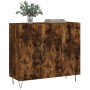 Aparador de madera de ingeniería roble ahumado 90x34x80 cm de , Aparadores - Ref: Foro24-828105, Precio: 74,21 €, Descuento: %