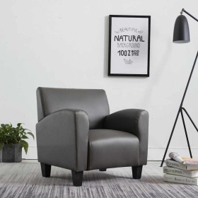 Sillón de cuero sintético gris en Sillones | Comprar online en Foru.es
