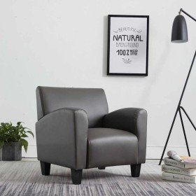 Sillón de cuero sintético gris en Sillones | Comprar online en Foru.es