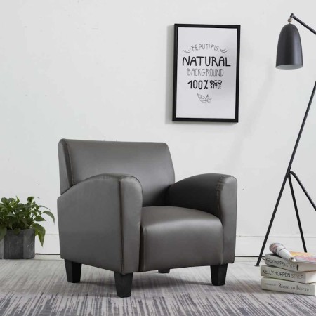 Sillón de cuero sintético gris en Sillones | Comprar online en Foru.es