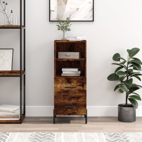 Aparador madera de ingeniería roble ahumado 34,5x34x90 cm de , Aparadores - Ref: Foro24-828681, Precio: 58,66 €, Descuento: %