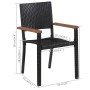 Juego de comedor para jardín 3 piezas negro de vidaXL, Conjuntos de jardín - Ref: Foro24-3068708, Precio: 221,37 €, Descuento: %