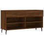 Banco zapatero madera de ingeniería marrón roble 102x35x55 cm de , Zapateros y organizadores de calzado - Ref: Foro24-829763,...
