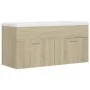Mueble con lavabo madera de ingeniería roble Sonoma de vidaXL, Tocadores de baño - Ref: Foro24-3070850, Precio: 275,70 €, Des...