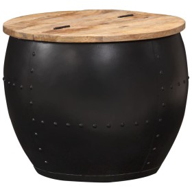 Mesa de centro redonda de madera maciza de mango 53x43 cm de , Mesas de centro - Ref: Foro24-287484, Precio: 188,30 €, Descue...