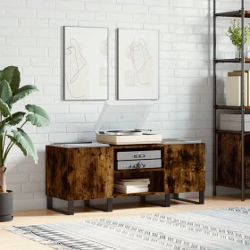 Mueble discos madera contrachapada roble ahumado 121x38x48 cm de , Almacenamiento para CD y DVD - Ref: Foro24-831689, Precio:...