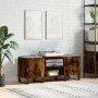 Mueble discos madera contrachapada roble ahumado 121x38x48 cm de , Almacenamiento para CD y DVD - Ref: Foro24-831689, Precio:...