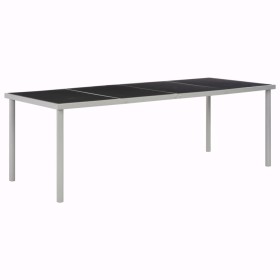 Mesa de jardín de jardín de acero negra 220x90x74,5 cm de , Mesas de jardín - Ref: Foro24-44705, Precio: 330,11 €, Descuento: %