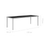 Mesa de jardín de jardín de acero negra 220x90x74,5 cm de , Mesas de jardín - Ref: Foro24-44705, Precio: 330,11 €, Descuento: %
