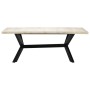 Mesa de comedor madera maciza de mango blanco 200x100x75 cm de , Mesas de cocina y de comedor - Ref: Foro24-247428, Precio: 4...