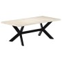 Mesa de comedor madera maciza de mango blanco 200x100x75 cm de , Mesas de cocina y de comedor - Ref: Foro24-247428, Precio: 4...