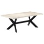 Mesa de comedor madera maciza de mango blanco 200x100x75 cm de , Mesas de cocina y de comedor - Ref: Foro24-247428, Precio: 4...