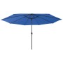 Sombrilla de jardín con luces LED azul celeste 400 cm de , Sombrillas - Ref: Foro24-312537, Precio: 91,63 €, Descuento: %