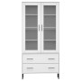 Librería patas de metal OSLO madera maciza blanco 85x35x172,5cm de , Librerías y estanterías - Ref: Foro24-350993, Precio: 35...