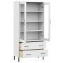 Librería patas de metal OSLO madera maciza blanco 85x35x172,5cm de , Librerías y estanterías - Ref: Foro24-350993, Precio: 35...