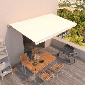 Toldo retráctil manual color crema 500x300 cm by vidaXL, Awnings - Ref: Foro24-3068937, Price: 421,26 €, Discount: %