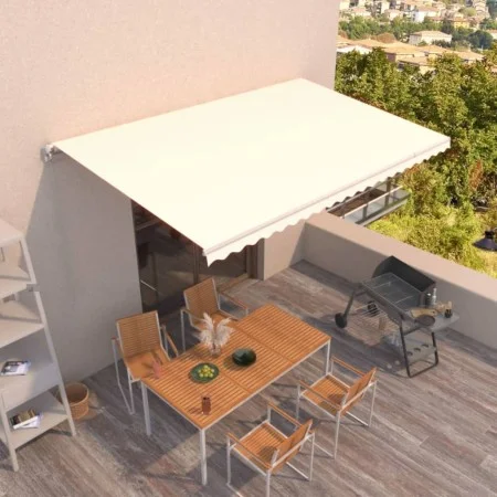 Toldo retráctil manual color crema 500x300 cm de vidaXL, Toldos - Ref: Foro24-3068937, Precio: 421,26 €, Descuento: %