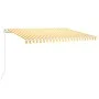 Automatische LED Windsensor Markise gelb weiß 450x300cm von vidaXL, Markisen - Ref: Foro24-3068933, Preis: 611,81 €, Rabatt: %