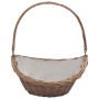 Cesta para leña con asas sauce marrón 57x46,5x52 cm de , Bolsas y soportes de leña - Ref: Foro24-286987, Precio: 65,00 €, Des...