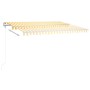 Toldo automático LED sensor de viento amarillo blanco 450x300cm de vidaXL, Toldos - Ref: Foro24-3068933, Precio: 598,03 €, De...