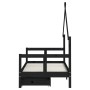 Estructura cama infantil y cajones madera pino negro 80x160 cm de , Cunas y camas para niños - Ref: Foro24-834545, Precio: 11...