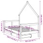 Estructura cama infantil y cajones madera pino negro 80x160 cm de , Cunas y camas para niños - Ref: Foro24-834545, Precio: 11...