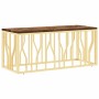 Mesa de centro acero inoxidable madera maciza reciclada dorada de , Mesas de centro - Ref: Foro24-350054, Precio: 129,87 €, D...