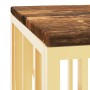 Mesa de centro acero inoxidable madera maciza reciclada dorada de , Mesas de centro - Ref: Foro24-350054, Precio: 129,87 €, D...