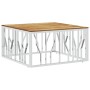 Mesa de centro acero inoxidable y madera maciza acacia plateada de , Mesas de centro - Ref: Foro24-350063, Precio: 167,36 €, ...
