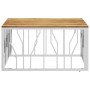 Mesa de centro acero inoxidable y madera maciza acacia plateada de , Mesas de centro - Ref: Foro24-350063, Precio: 167,36 €, ...