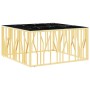 Mesa de centro acero inoxidable y vidrio dorado 100x100x50 cm de , Mesas de centro - Ref: Foro24-350068, Precio: 318,77 €, De...