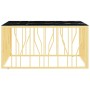 Mesa de centro acero inoxidable y vidrio dorado 100x100x50 cm de , Mesas de centro - Ref: Foro24-350068, Precio: 318,77 €, De...