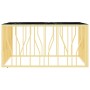 Mesa de centro acero inoxidable y vidrio dorado 100x100x50 cm de , Mesas de centro - Ref: Foro24-350068, Precio: 318,77 €, De...