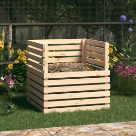 Compostador de madera maciza de pino 80x80x78 cm de , Compostadores - Ref: Foro24-822187, Precio: 122,02 €, Descuento: %