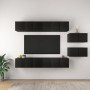 Set de muebles de TV salón 8 piezas madera contrachapada negro de , Muebles TV - Ref: Foro24-3078832, Precio: 271,56 €, Descu...