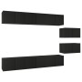 Set de muebles de TV salón 8 piezas madera contrachapada negro de , Muebles TV - Ref: Foro24-3078832, Precio: 271,56 €, Descu...