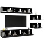 Set de muebles de TV salón 8 piezas madera contrachapada negro de , Muebles TV - Ref: Foro24-3078832, Precio: 271,56 €, Descu...