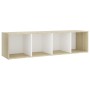 Mueble TV madera contrachapada blanco y roble 142,5x35x36,5 cm de , Muebles TV - Ref: Foro24-805548, Precio: 63,36 €, Descuen...