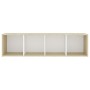 Mueble TV madera contrachapada blanco y roble 142,5x35x36,5 cm de , Muebles TV - Ref: Foro24-805548, Precio: 63,36 €, Descuen...