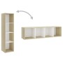 Mueble TV madera contrachapada blanco y roble 142,5x35x36,5 cm de , Muebles TV - Ref: Foro24-805548, Precio: 63,36 €, Descuen...