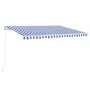 Toldo manual retráctil azul y blanco 450x350 cm de vidaXL, Toldos - Ref: Foro24-3068996, Precio: 379,38 €, Descuento: %