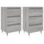 Mesita de noche 2 uds madera ingeniería gris Sonoma 40x35x69 cm de , Mesitas de noche - Ref: Foro24-826921, Precio: 103,81 €,...