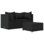 Set de muebles de jardín 3 pzas y cojines ratán sintético negro de , Sofás de exterior - Ref: Foro24-319779, Precio: 217,63 €...