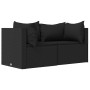 Set de muebles de jardín 3 pzas y cojines ratán sintético negro de , Sofás de exterior - Ref: Foro24-319779, Precio: 217,63 €...