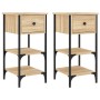 Mesitas noche 2 uds madera ingeniería roble Sonoma 34x36x70 cm de , Mesitas de noche - Ref: Foro24-825976, Precio: 79,68 €, D...